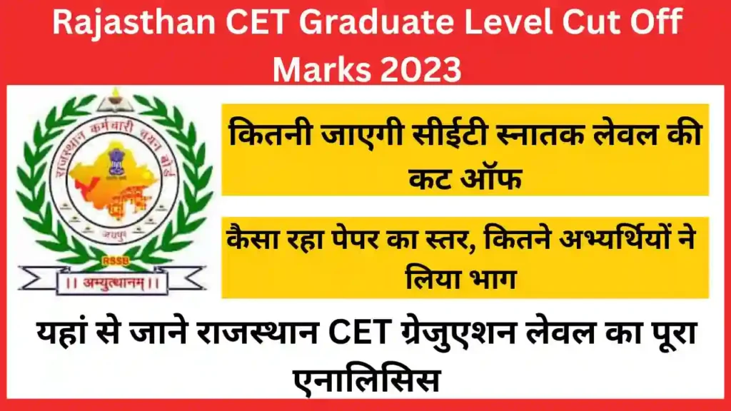 Rajasthan CET Graduation Cut off 2023, Category Wise Cut Off Marks